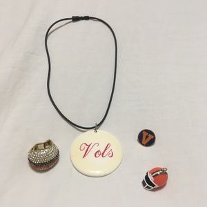 Tennessee Vols state necklace & football jewelry